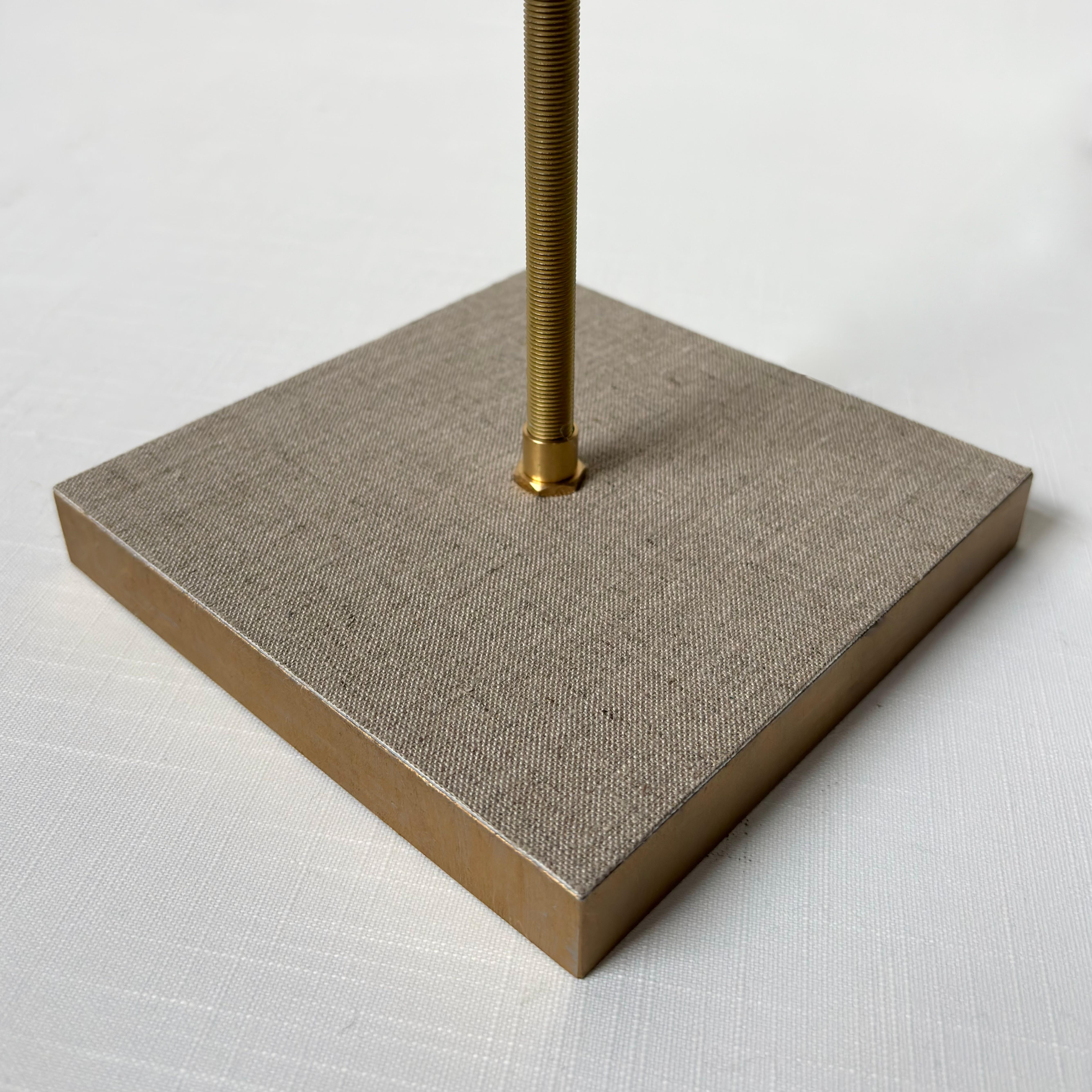 Brass No. 34 Handcrafted Marble-Like Embroidered Linen Floor Lamp by Sander Bottinga For Sale