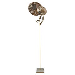 No. 34 Handcrafted Marble-Like Embroidered Linen Floor Lamp by Sander Bottinga