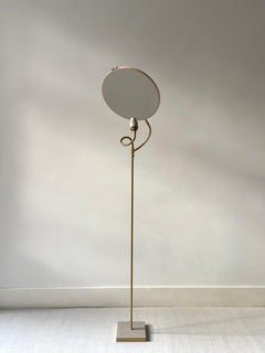 Nº 34 Lámpara de pie de lino gris pintada a mano de Sander Bottinga