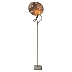 No. 34 Handcrafted Marble-Like Embroidered Linen Floor Lamp by Sander Bottinga