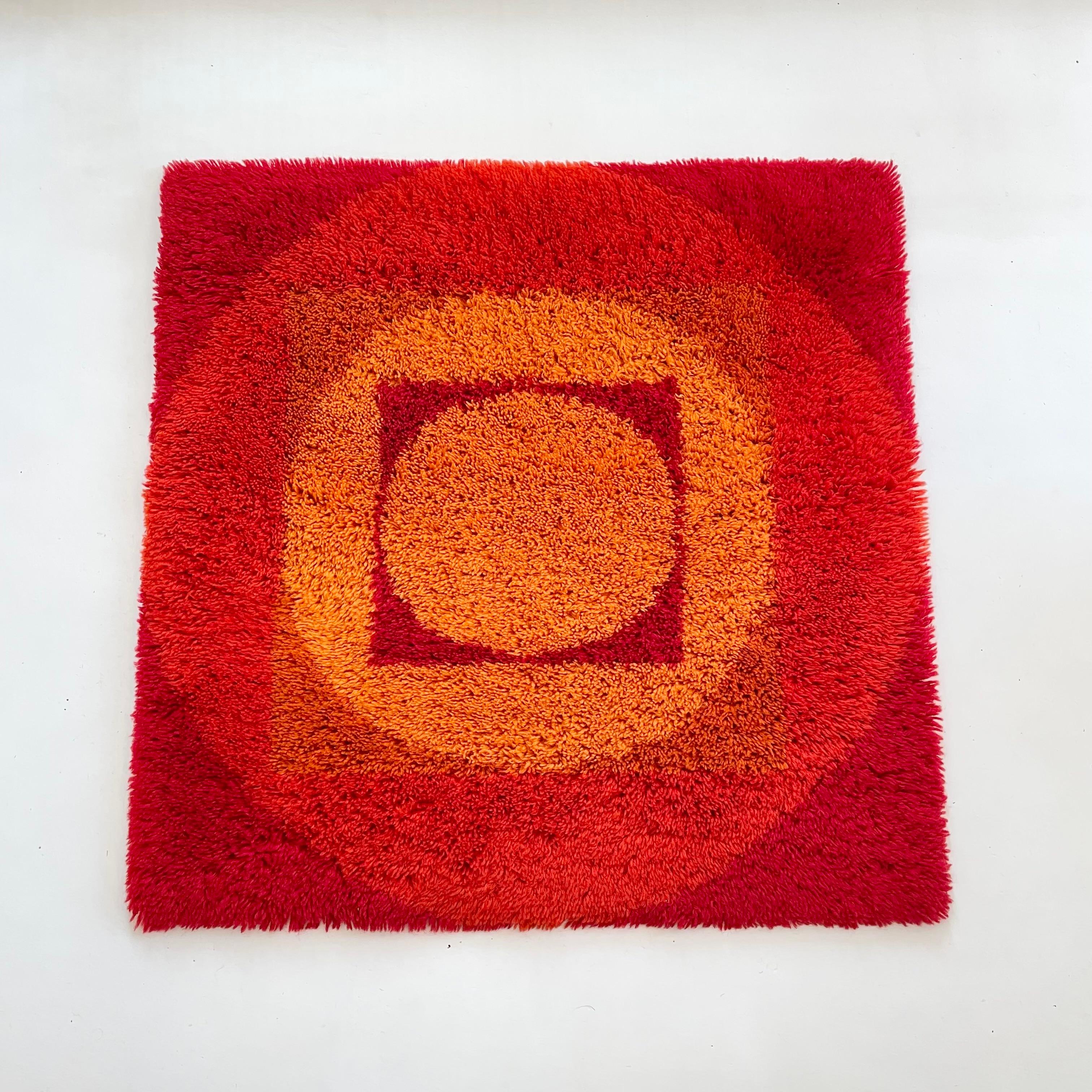 Mid-Century Modern No 4 Varia Set POP ART Wall Rug by VERNER PANTON attrib for Vorwerk Germany 1970 For Sale