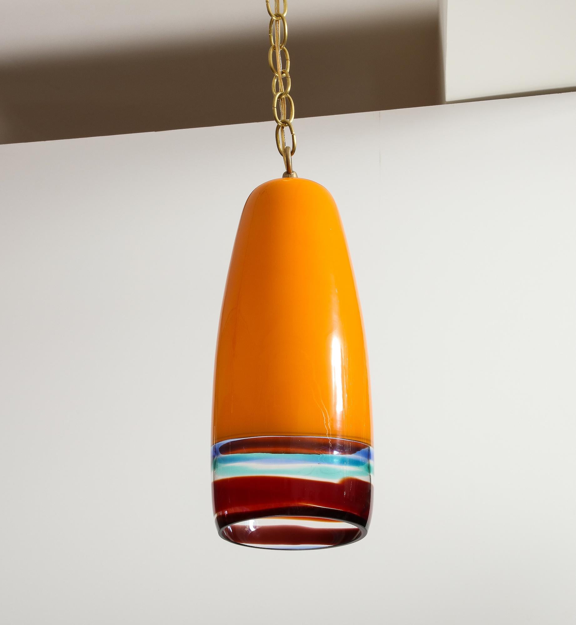 Milieu du XXe siècle Lampe à suspension n° 4035 de Massimo Vignelli pour Venini en vente
