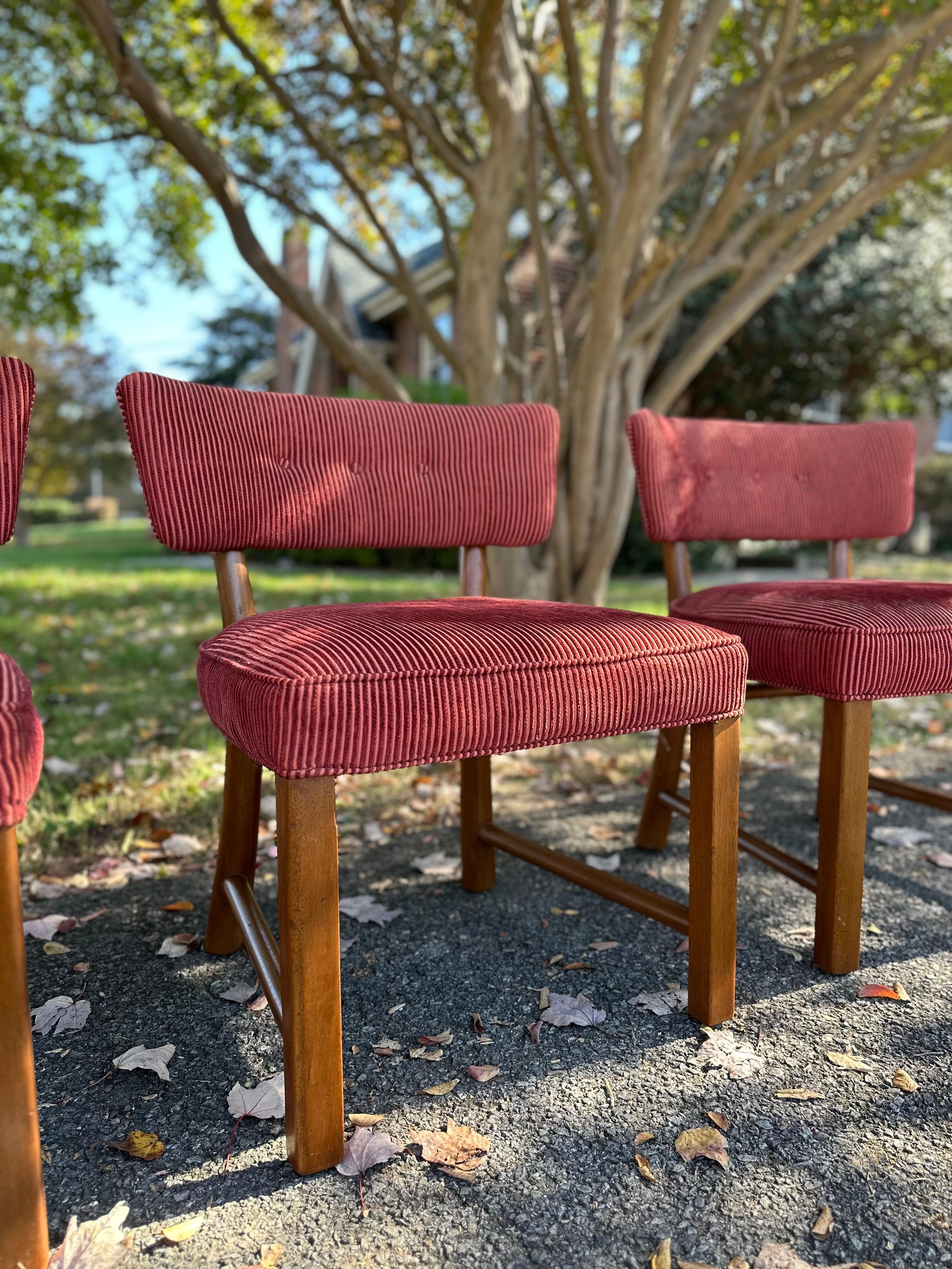 Mid-Century moderno No. 4735 Sedie da pranzo di Edward Wormley per Dunbar, set di quattro persone
