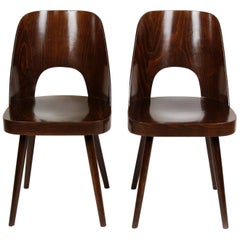No. 515 Wooden Chairs by Oswald Haerdtl for Ton, 1960s, Set of Two