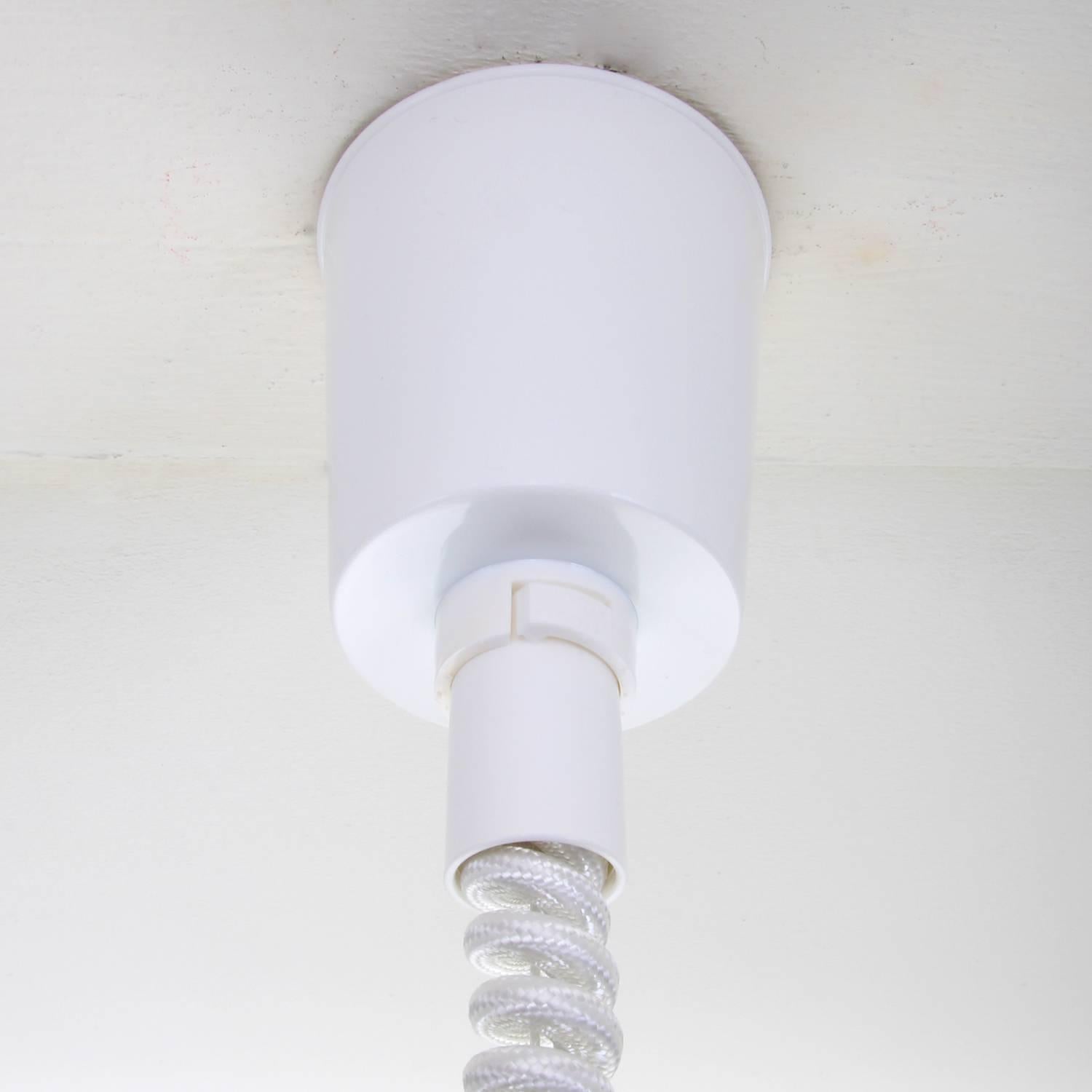 No. 52511, White Pendant Light by Form-Light, 1970s, Large White Ceiling Light 1