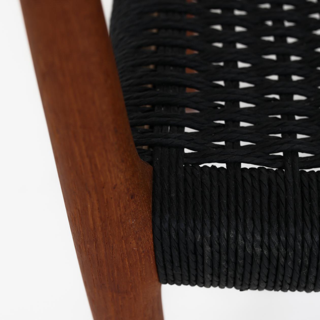 Danish No 56, Armchair in Teak and Black Paper Cord by Niels O. Møller For Sale