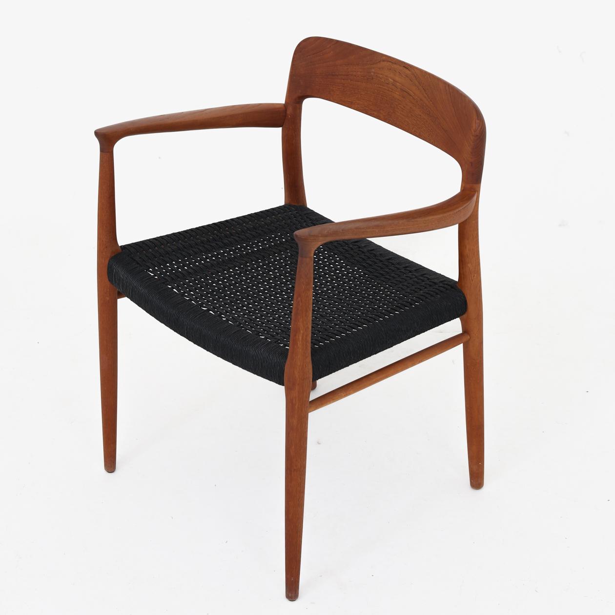 No 56, Armchair in Teak and Black Paper Cord by Niels O. Møller In Good Condition For Sale In Copenhagen, DK