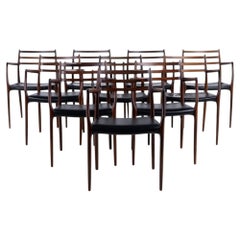 NO 62 - Set of 10 armchairs in Rio Rosewood by Niels O. Møller