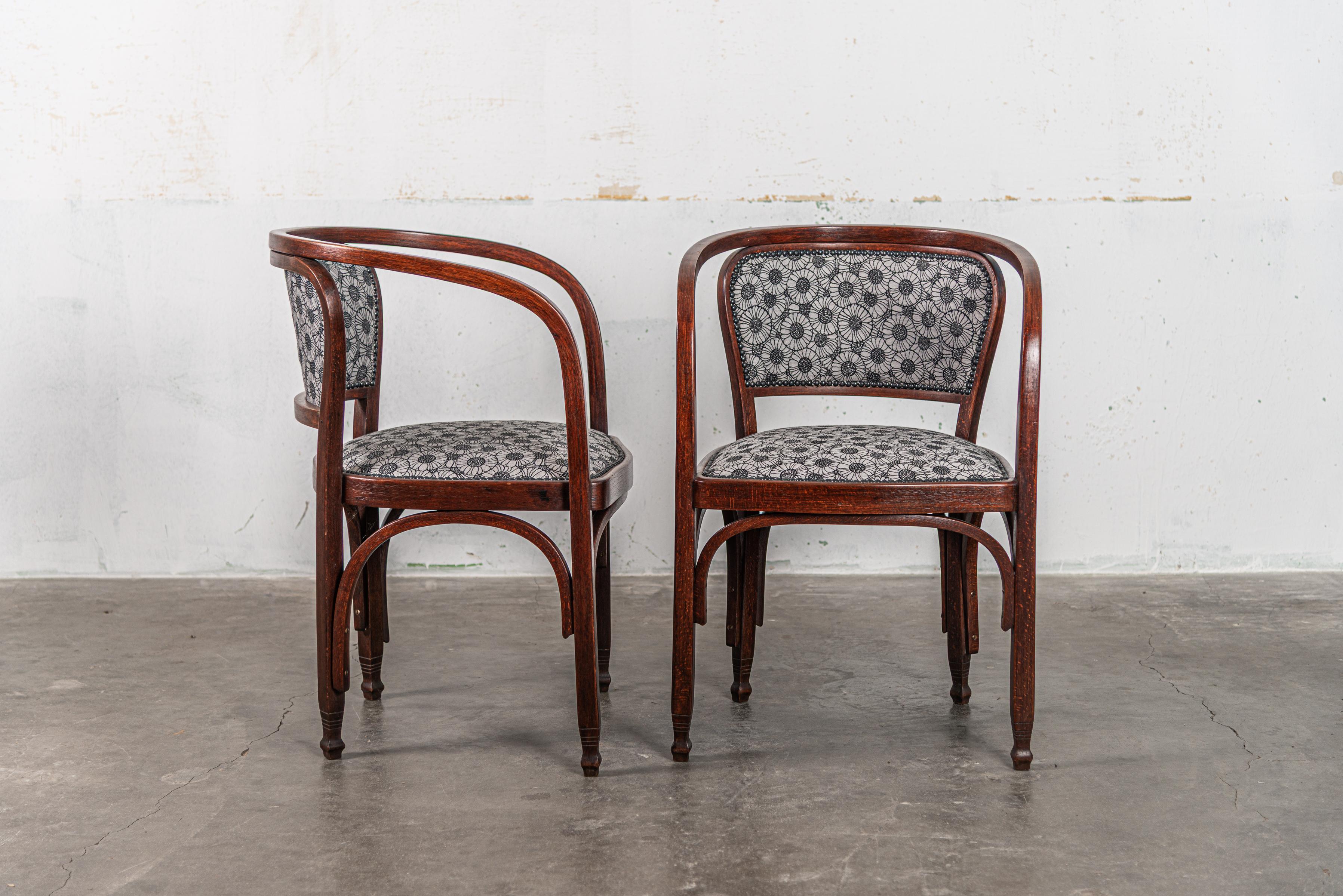 Jugendstil No. 715 Paire de fauteuils par Gustav Siegel pour Jacob and Josef Kohn, Vienne 19 en vente