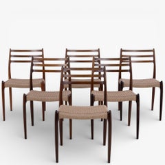 NO 78 - Set of 6 dining chairs in Rosewood by Niels O. Møller