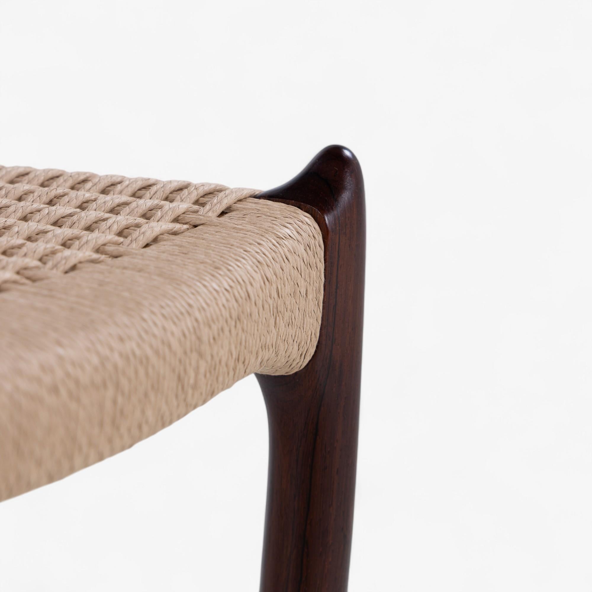 NO 78 - Juego de 6 sillas de comedor de palisandro de N.O. Møller en venta 1