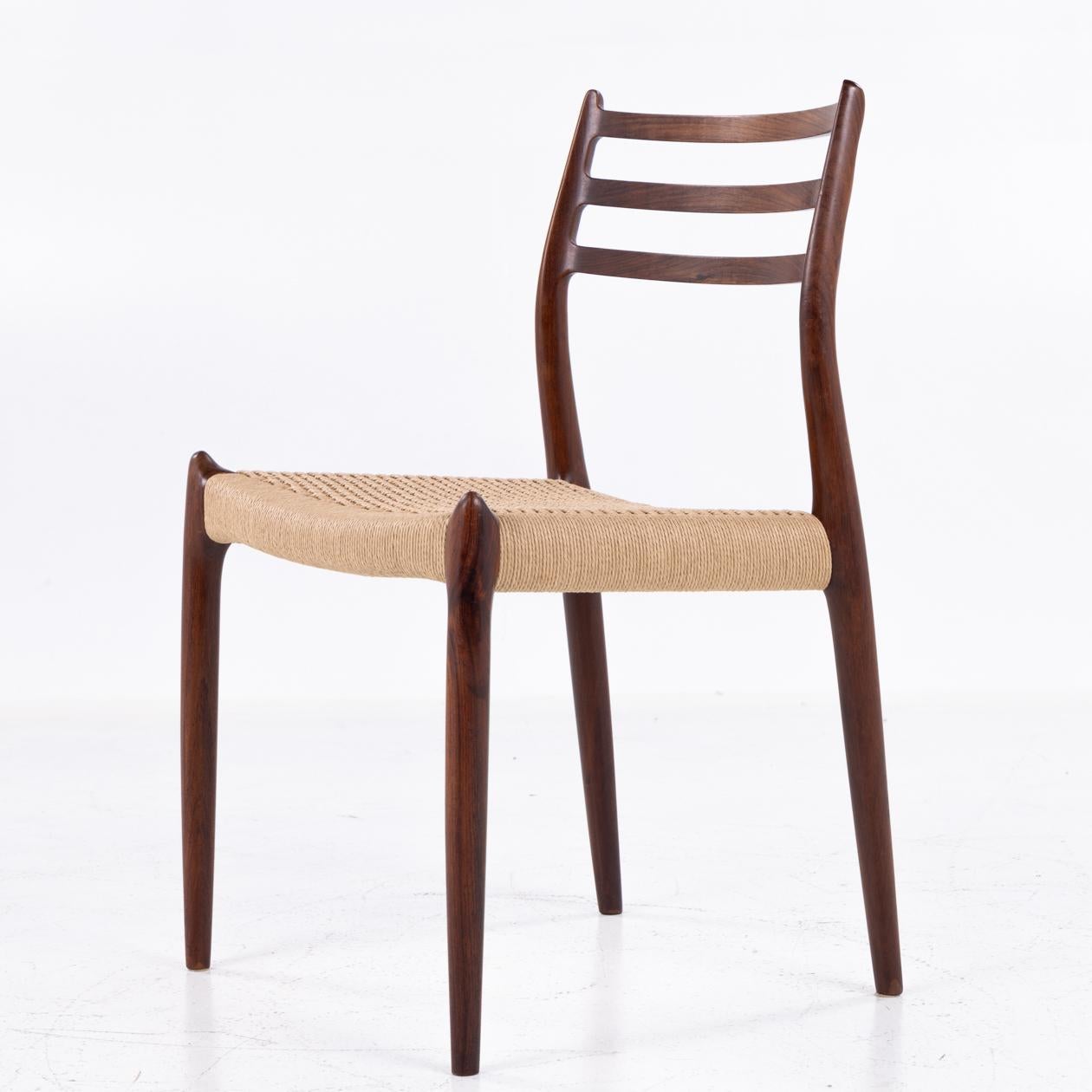 Danish NO 78 - Set of 6 dining chairs in solid rosewood