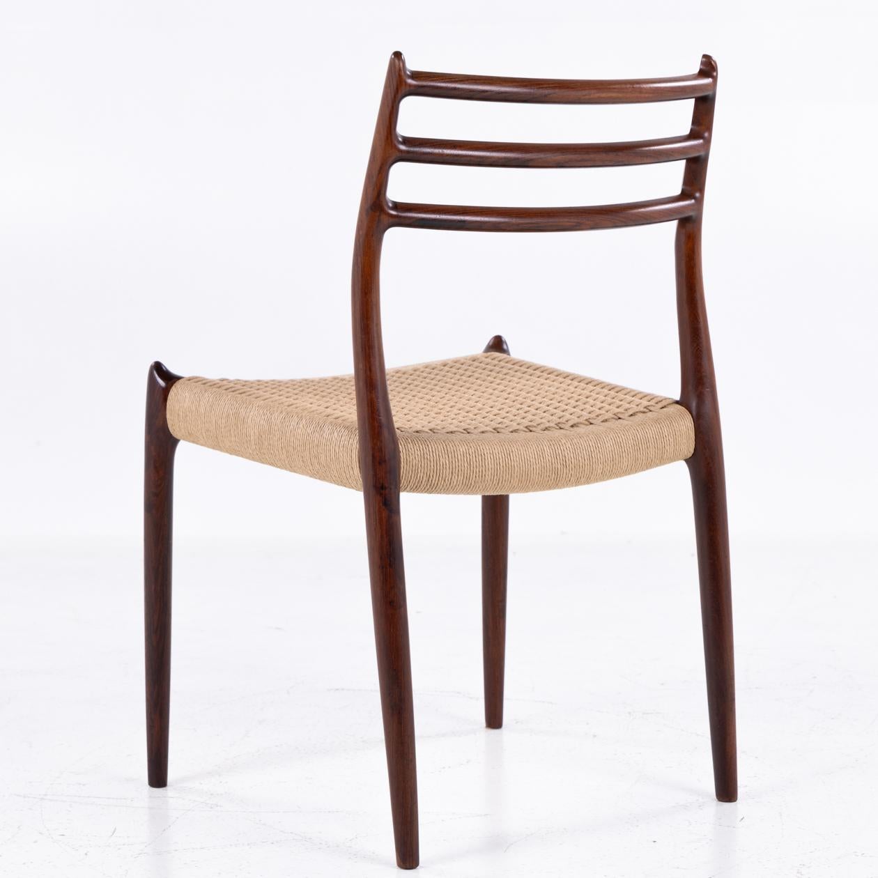NO 78 - Set of 6 dining chairs in solid rosewood In Good Condition In Copenhagen, DK