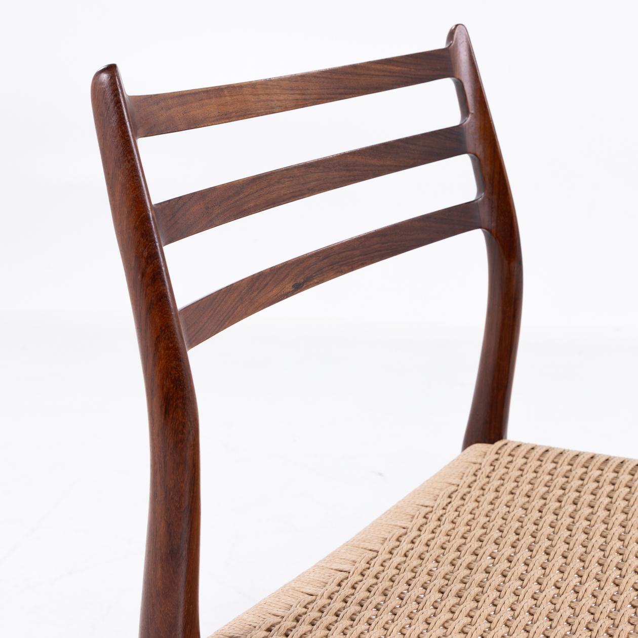 Rosewood NO 78 - Set of 6 dining chairs in solid rosewood