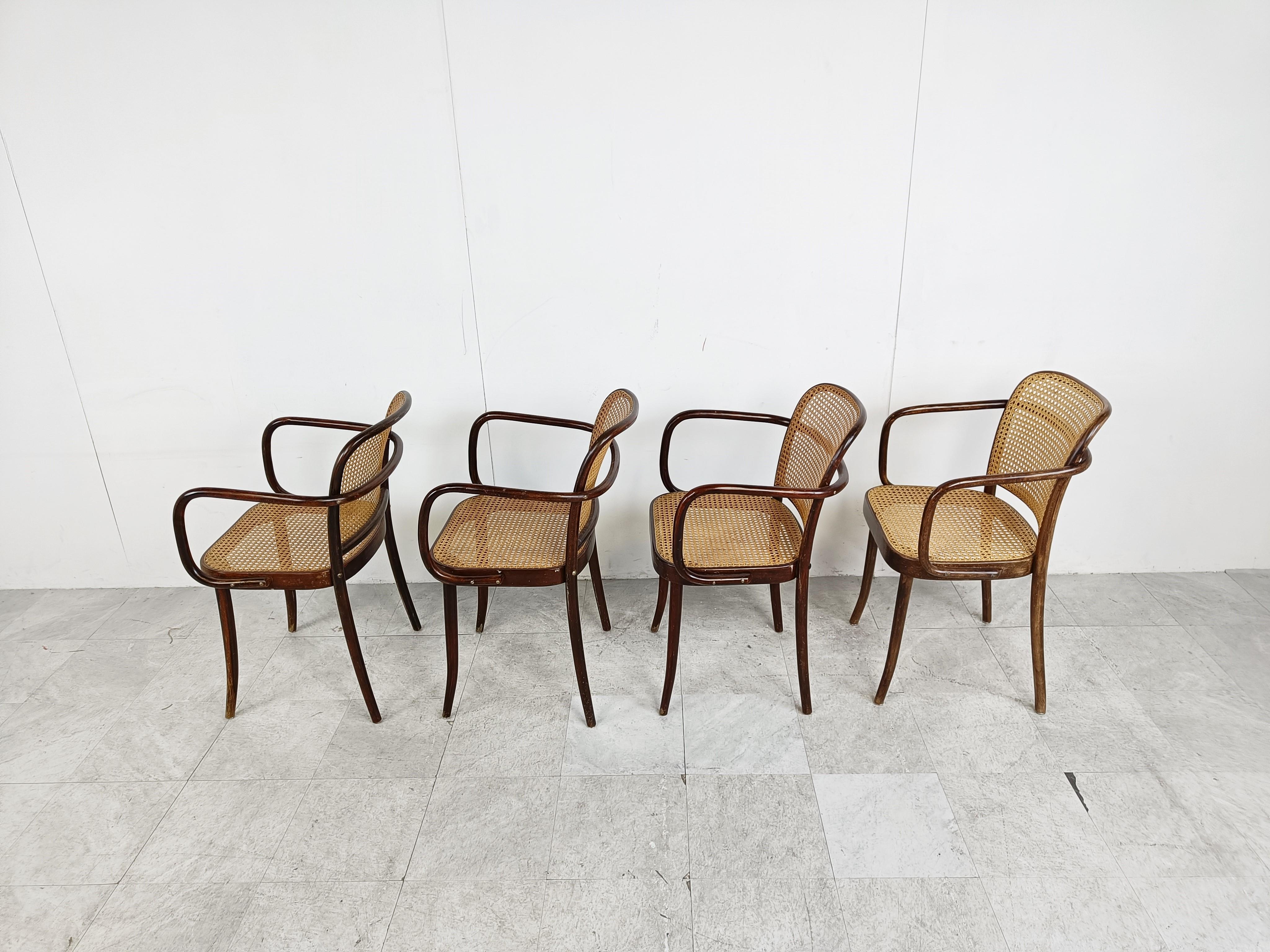 Late 20th Century No. 811 Prague Chairs by Josef Hoffmann for Ligna, 1970s, Set of 4