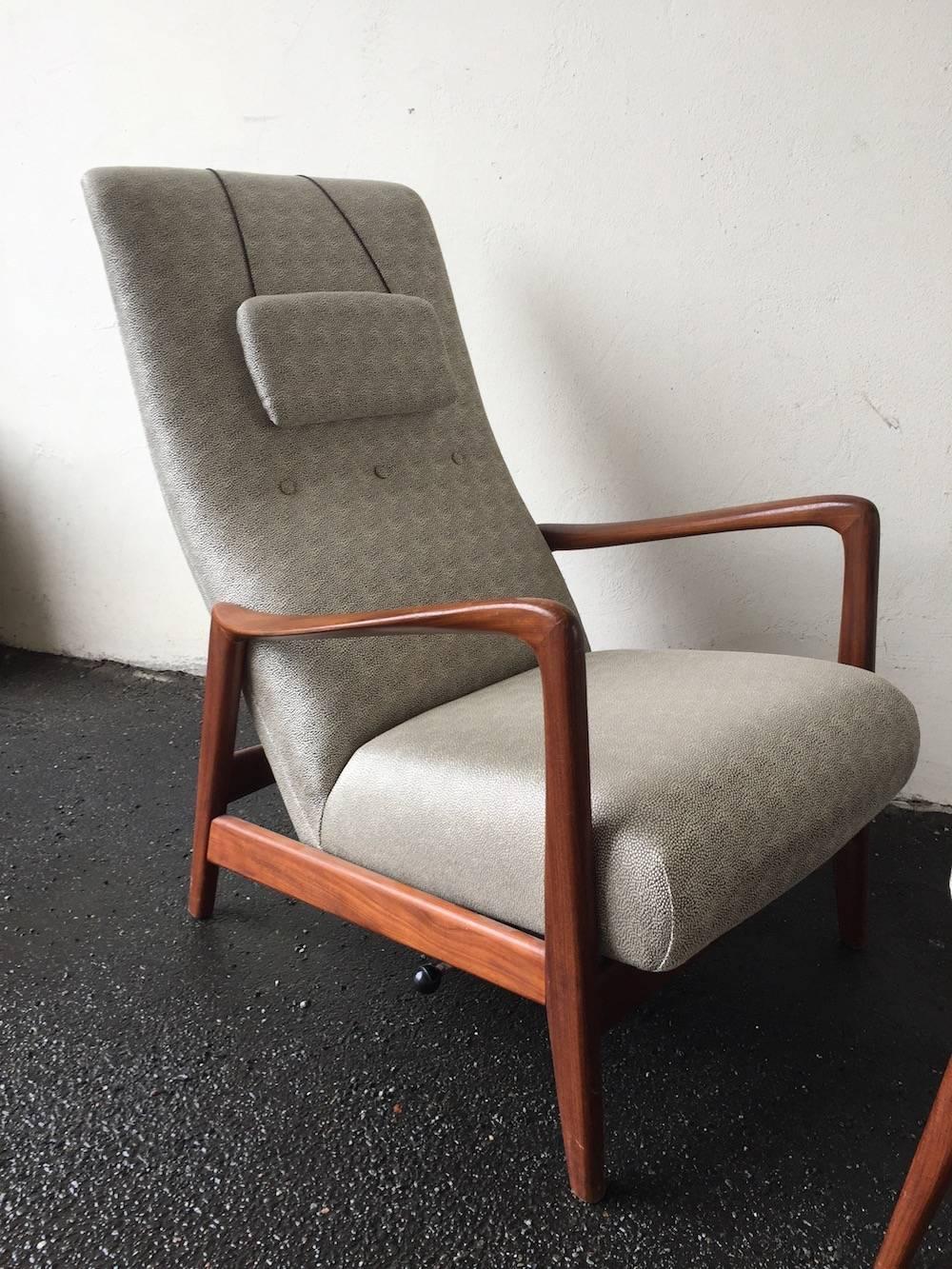 Mid-Century Modern Gio Ponti for Cassina Lounge Chair and Stool No. 829