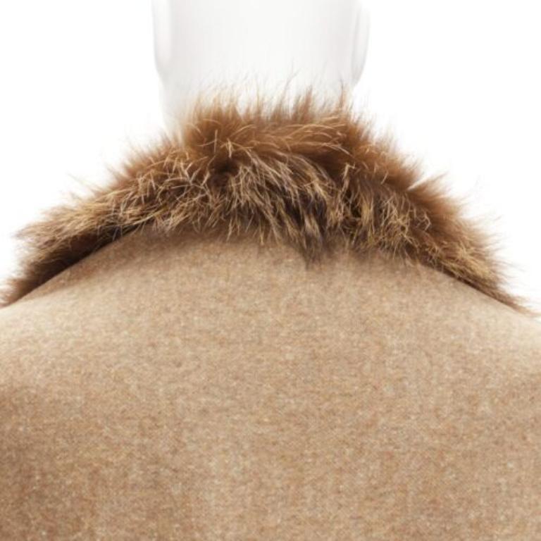 NO BRAND bufanda rectangular de lana suave con ribete de piel auténtica marrón en venta 2