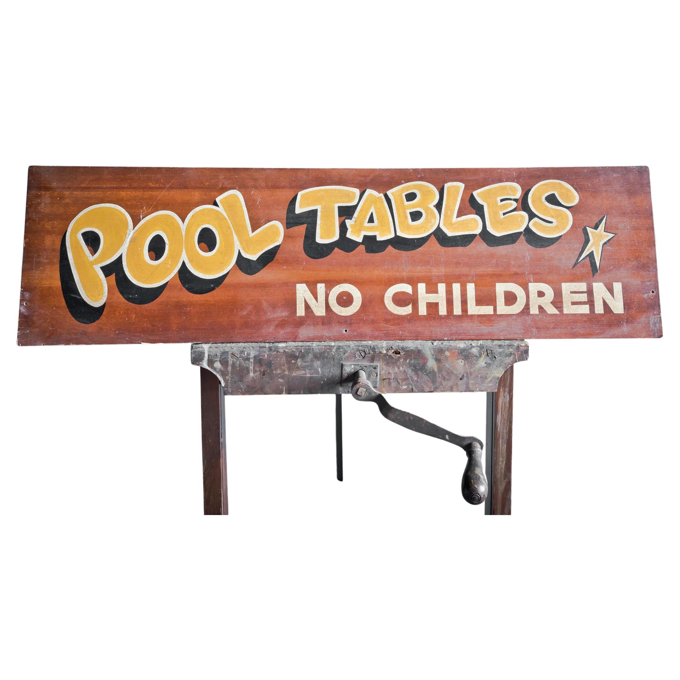 No Children Hand Painted Sign For Sale