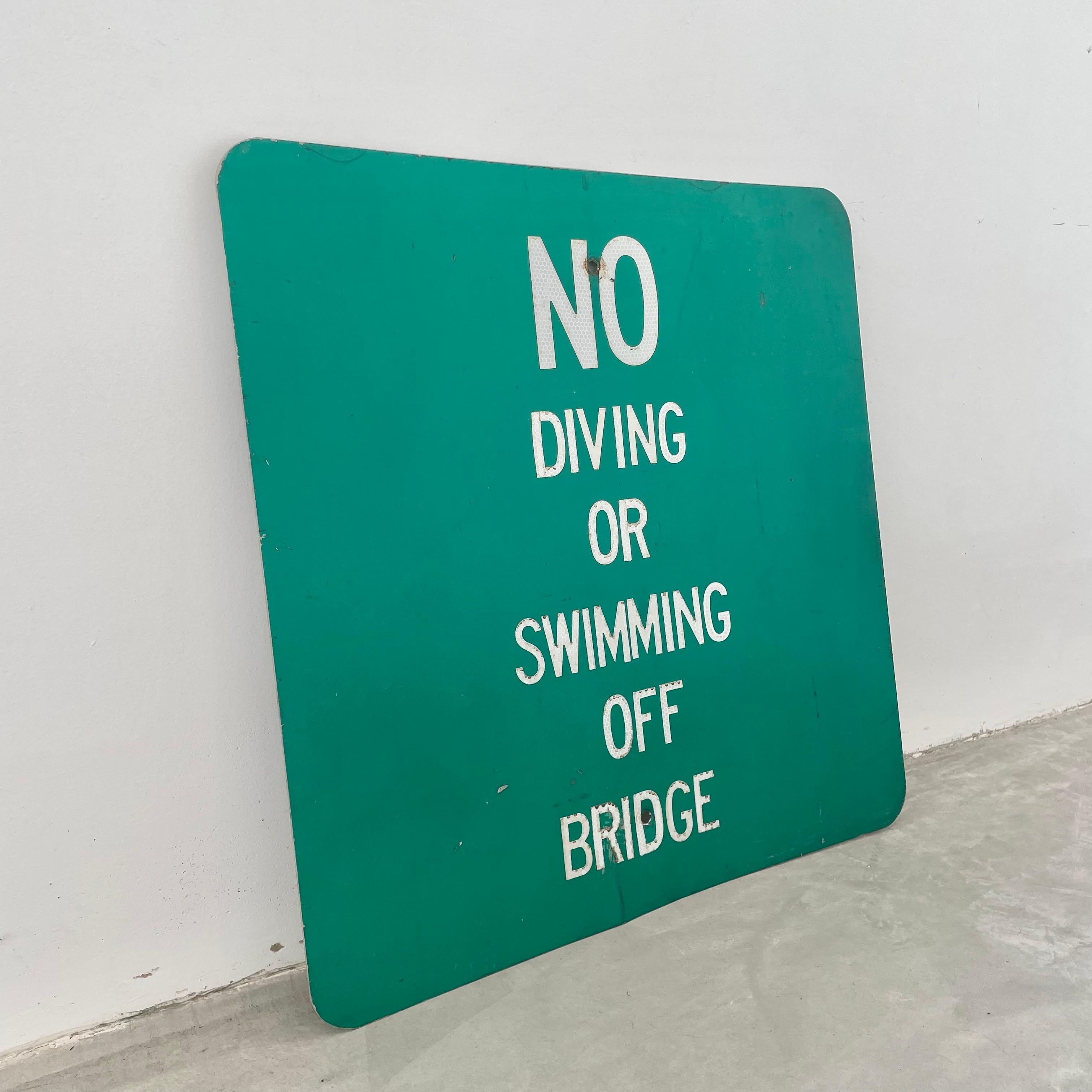 „No Diving“ POOL-Schild, 1980er Jahre, USA (amerikanisch) im Angebot
