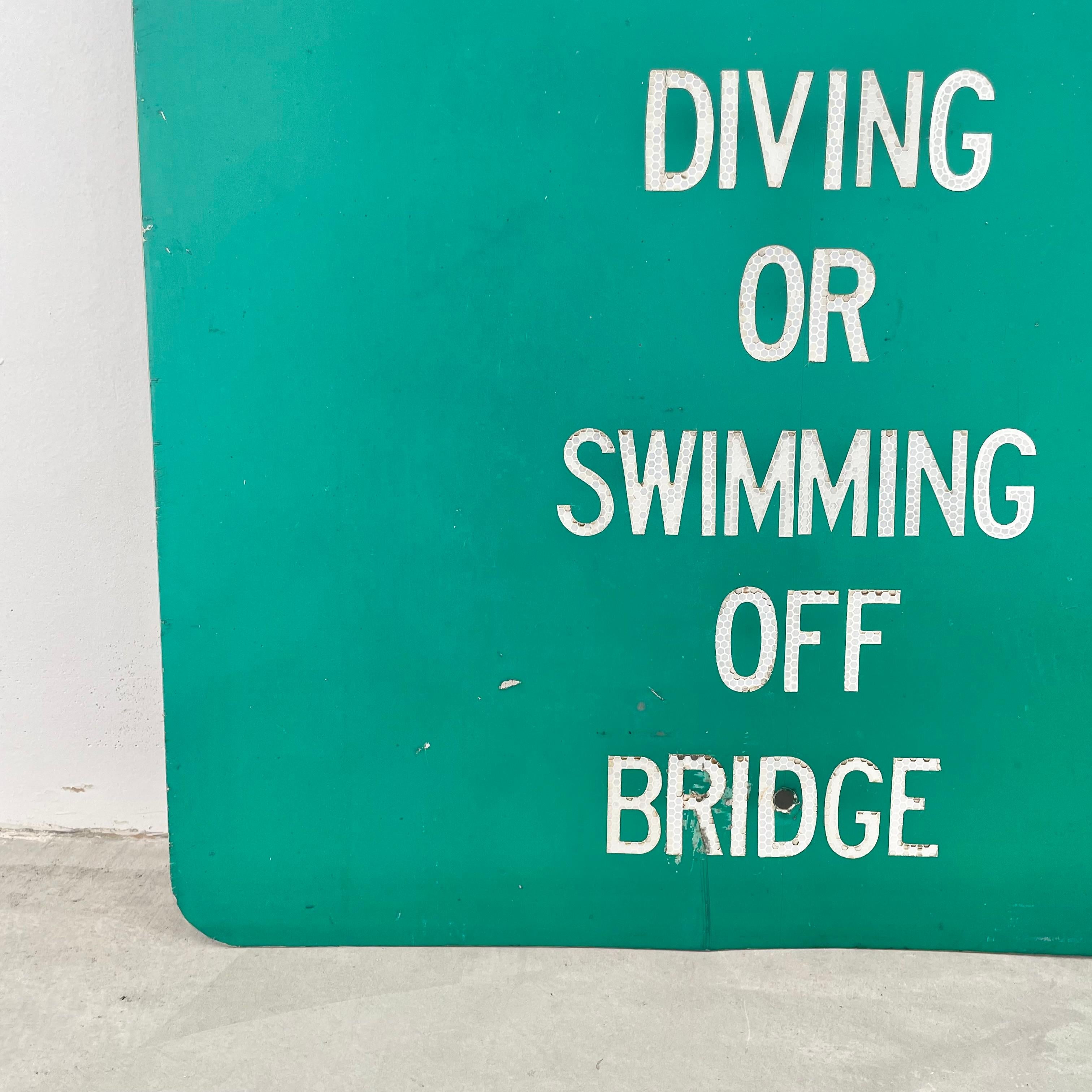 „No Diving“ POOL-Schild, 1980er Jahre, USA (Metall) im Angebot
