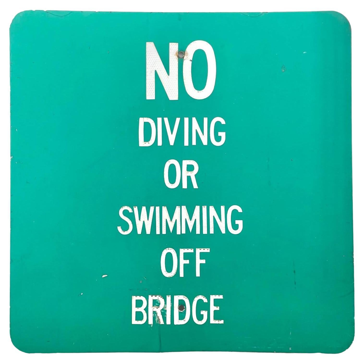 "No Diving" POOL Sign, 1980s USA