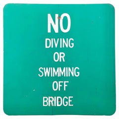 "No Diving" POOL Sign, 1980s, USA