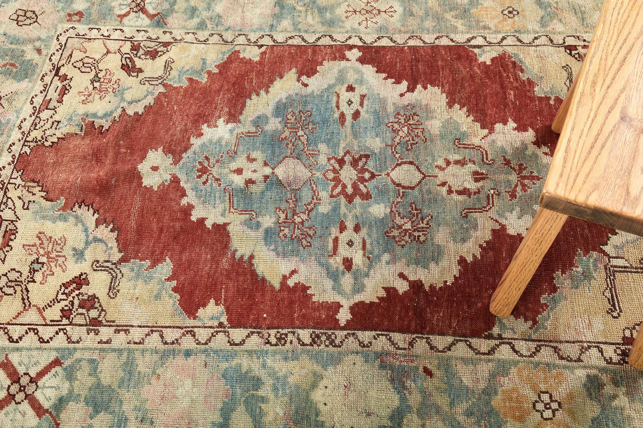 Early 20th Century Vintage Turkish Anatolian Rug For Sale