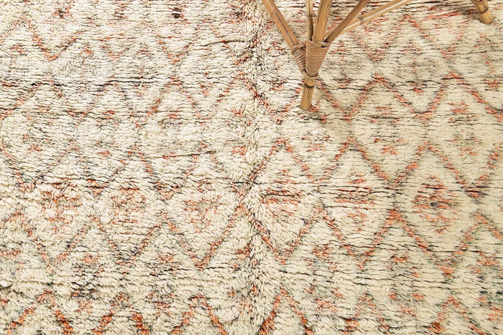 NO FURNITURE Vintage Marokkanischer Beni Ourain Stammes-Teppich (Handgeknüpft) im Angebot