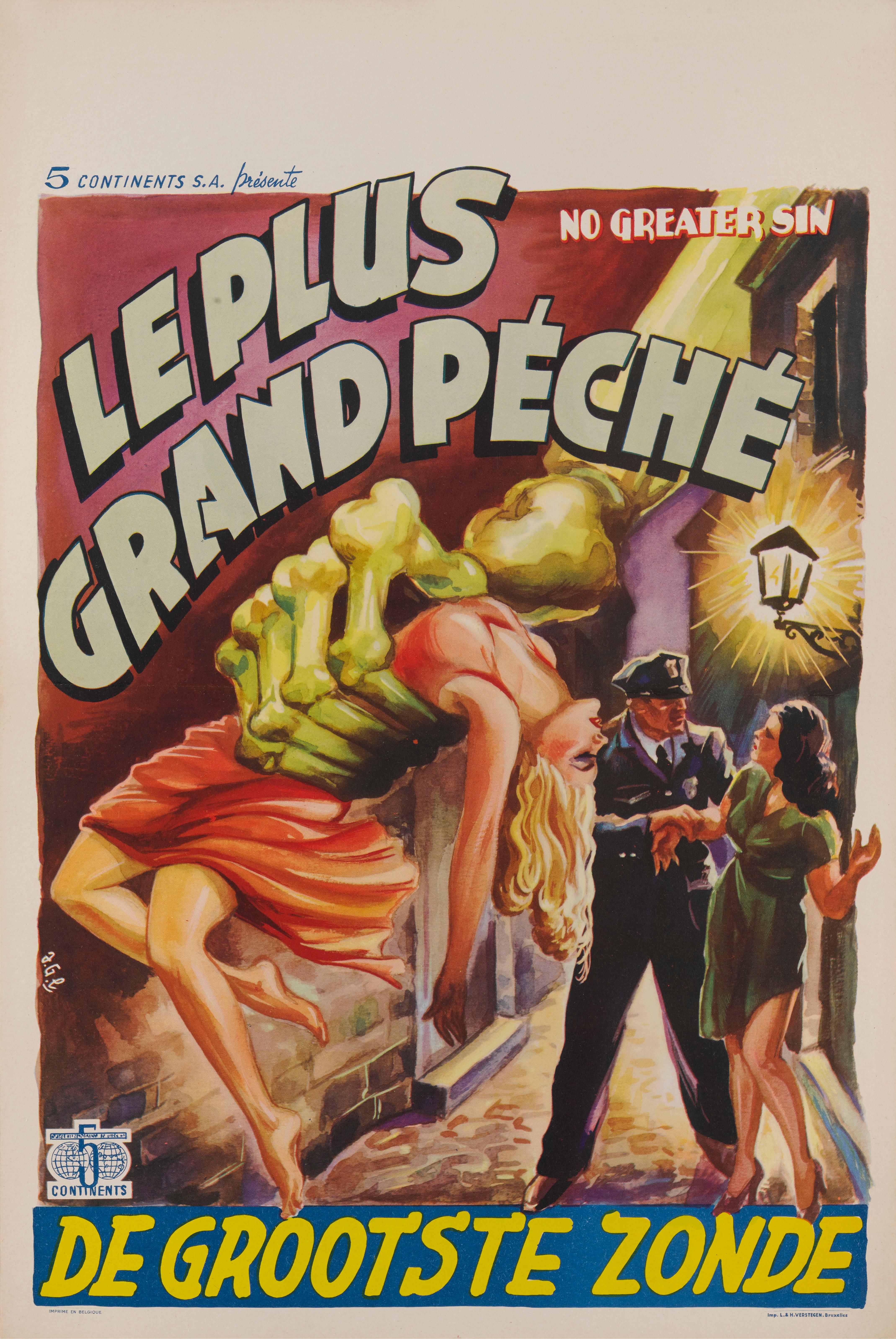 Original Belgian film poster for the 1941 Exploitation film directed by William high and starring LeonAmes, Launa Walters.
The film would not have been released in Belgium until after WWII and this poster is from the first release in the country.