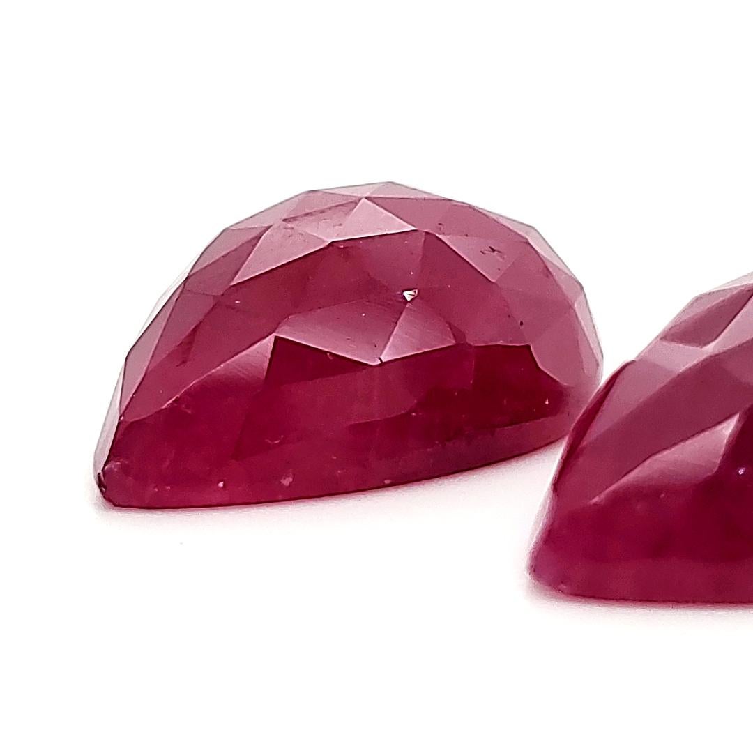 No Heat 2 Indian Pear-Shaped Buff Rubies Cts 20.22 For Sale 4