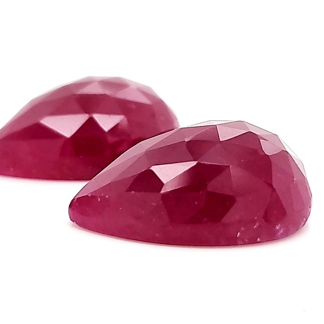 No Heat 2 Indian Pear-Shaped Buff Rubies Cts 20.22 For Sale 5