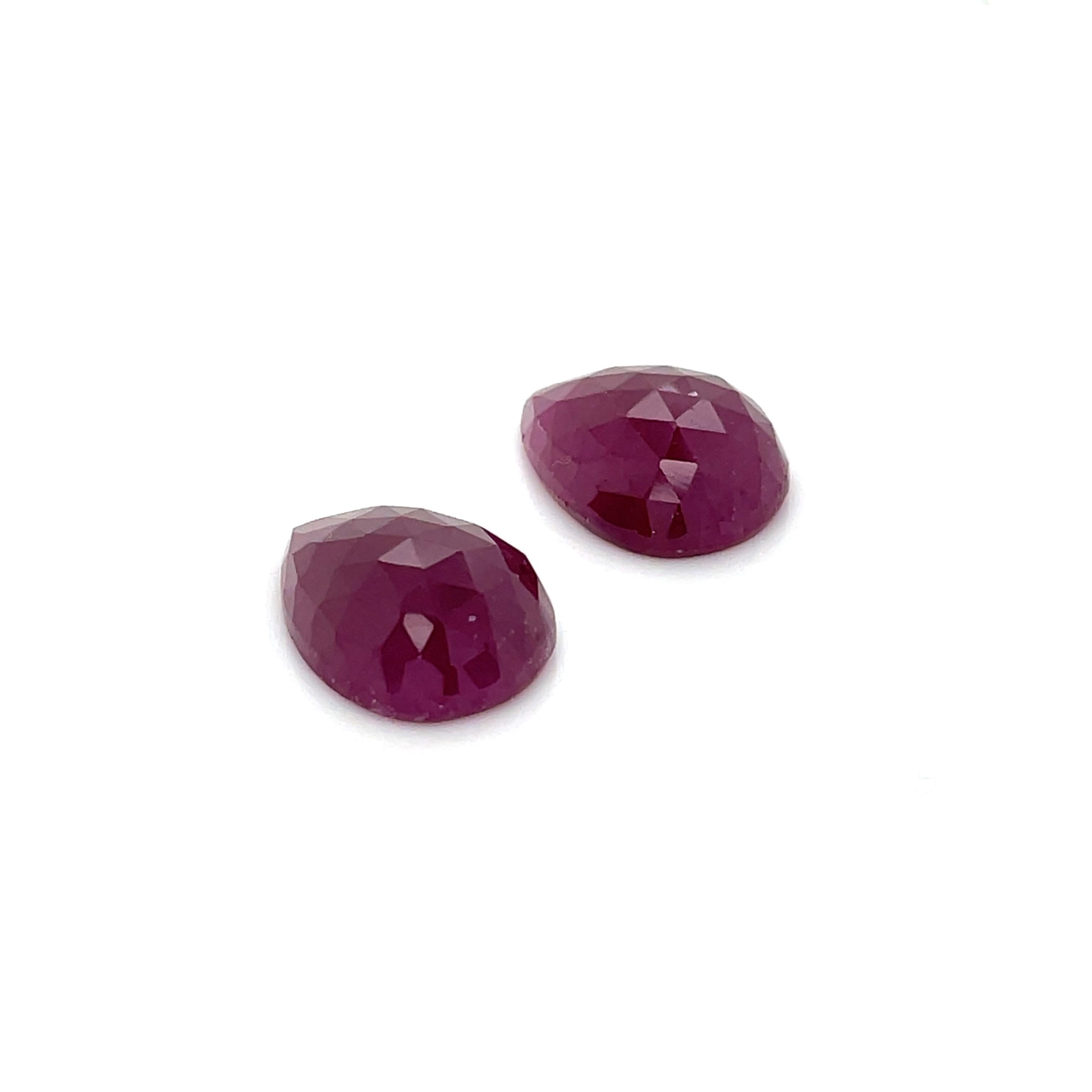 No Heat 2 Indian Pear-Shaped Buff Rubies Cts 20.22 For Sale 3