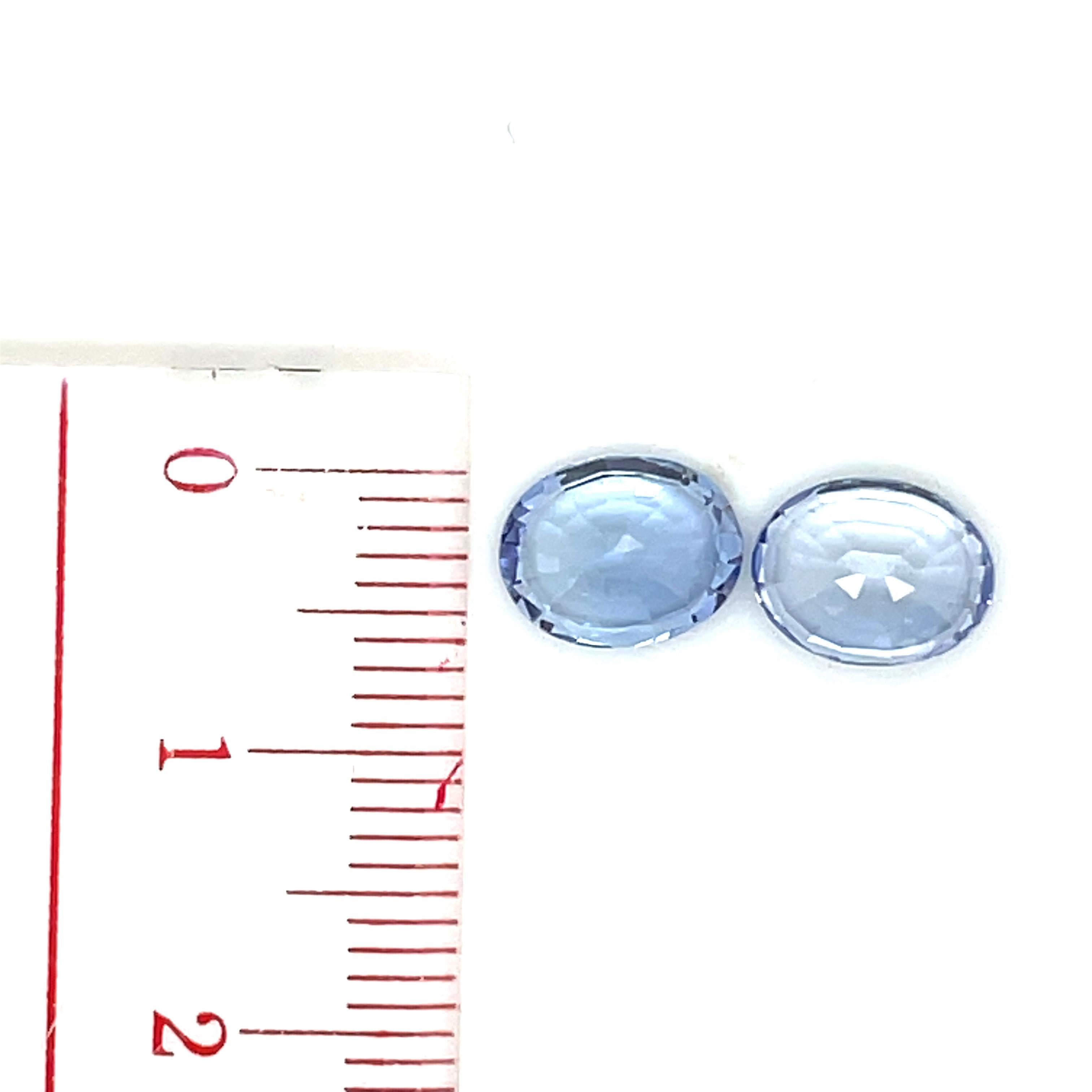 No Heat 2 Oval Blue Sapphires 4.37cts For Sale 5