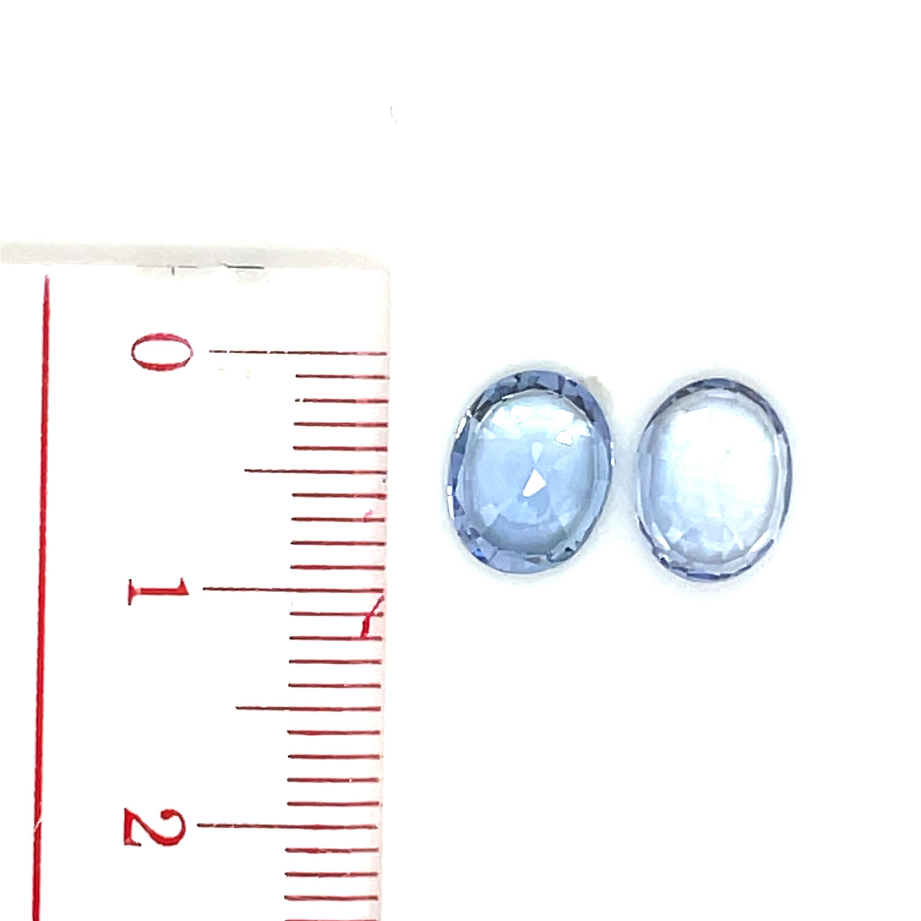 No Heat 2 Oval Blue Sapphires 4.37cts For Sale 6