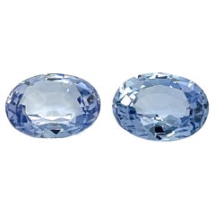 No Heat 2 Oval Blue Sapphires 4.37cts