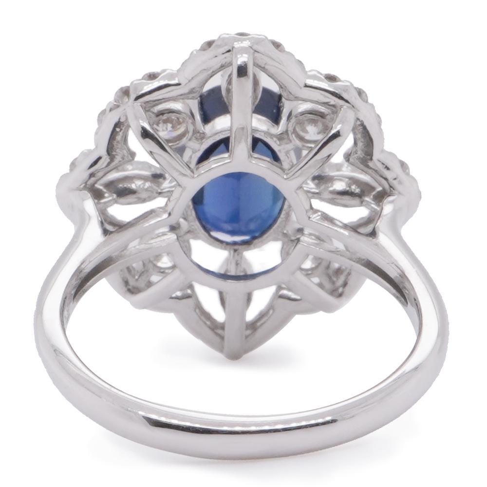 Atemberaubender Ring, unbehandelter 2,80 Karat Saphir zertifiziert und 1 Karat Diamant PT 900 (Art nouveau) im Angebot