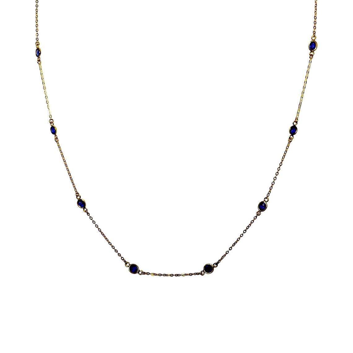 No Heat Blue Sapphire by the yard, Sapphire Stationary Necklace 2