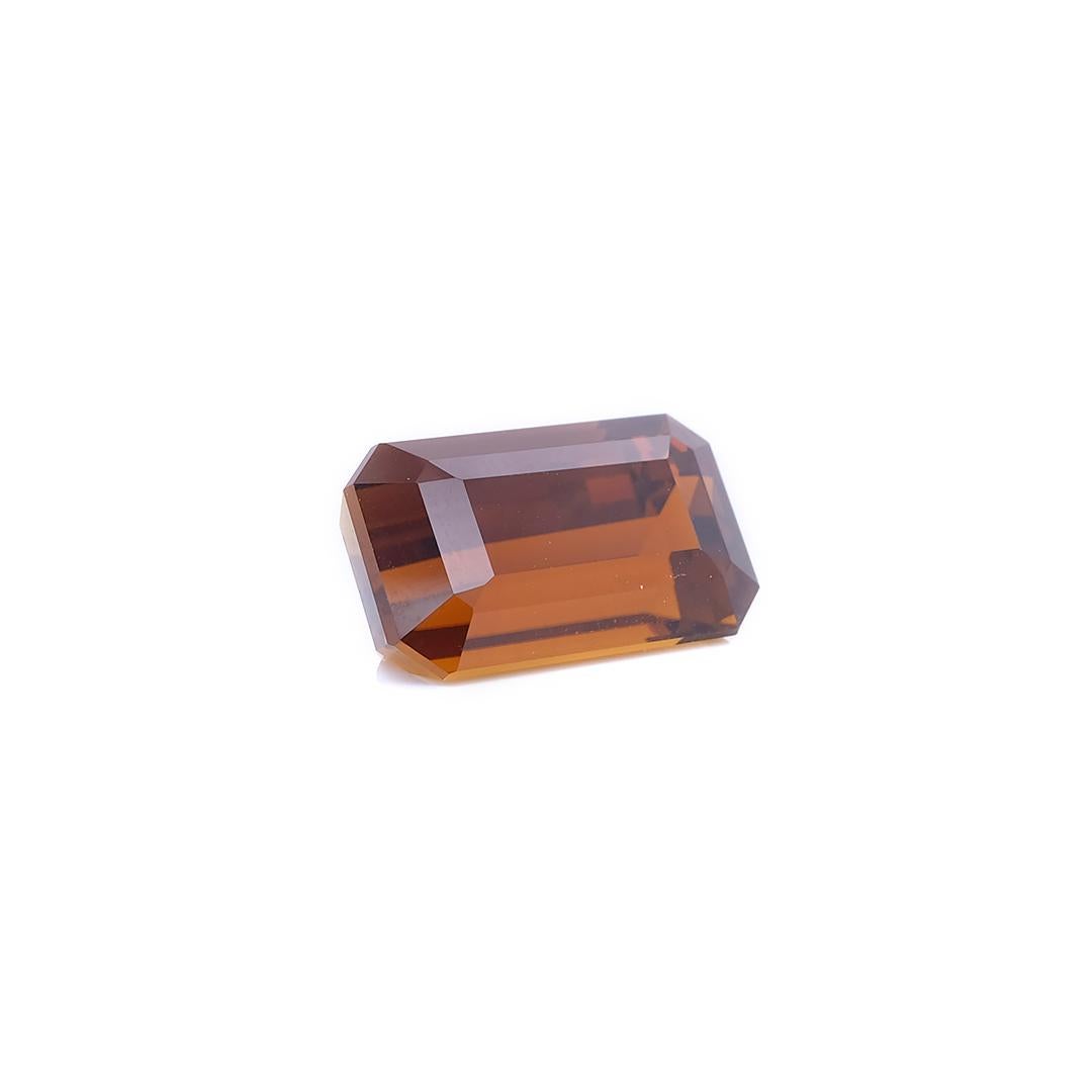 Contemporary No Heat Brownish-Orange Rectangular Tourmaline Cts 11.01 with GRS Certificate For Sale