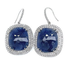 No heat Burma Blue Sapphire Earrings
