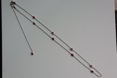 No Heat Burma Ruby by the yard, Ruby Station Necklace(T 1.71ct/10pcs/white gold)