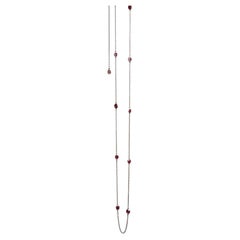 No Heat Burma Ruby by the yard, Ruby Station Necklace(T 1.71ct/10pcs/white gold)