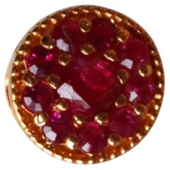 No Heat Burma Ruby Tiny Pendant in 18K Yellow gold