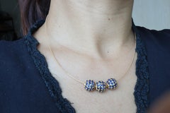 No Heat Burma Sapphire Pendant Bead Ball in 18K Yellow Gold-Sapphire Charm