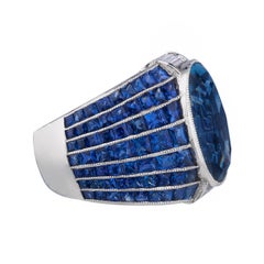No Heat Burma Sapphire Platinum Ring