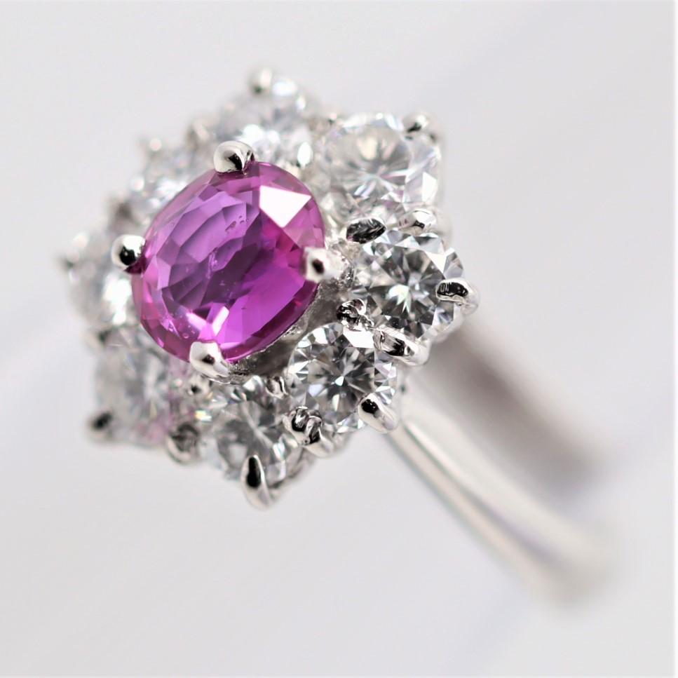 No-Heat Burmese Ruby Diamond Platinum Ring, GIA Certified In New Condition For Sale In Beverly Hills, CA