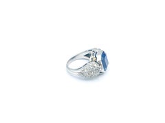 No Heat Ceylon Sapphire and Diamond Cocktail Ring