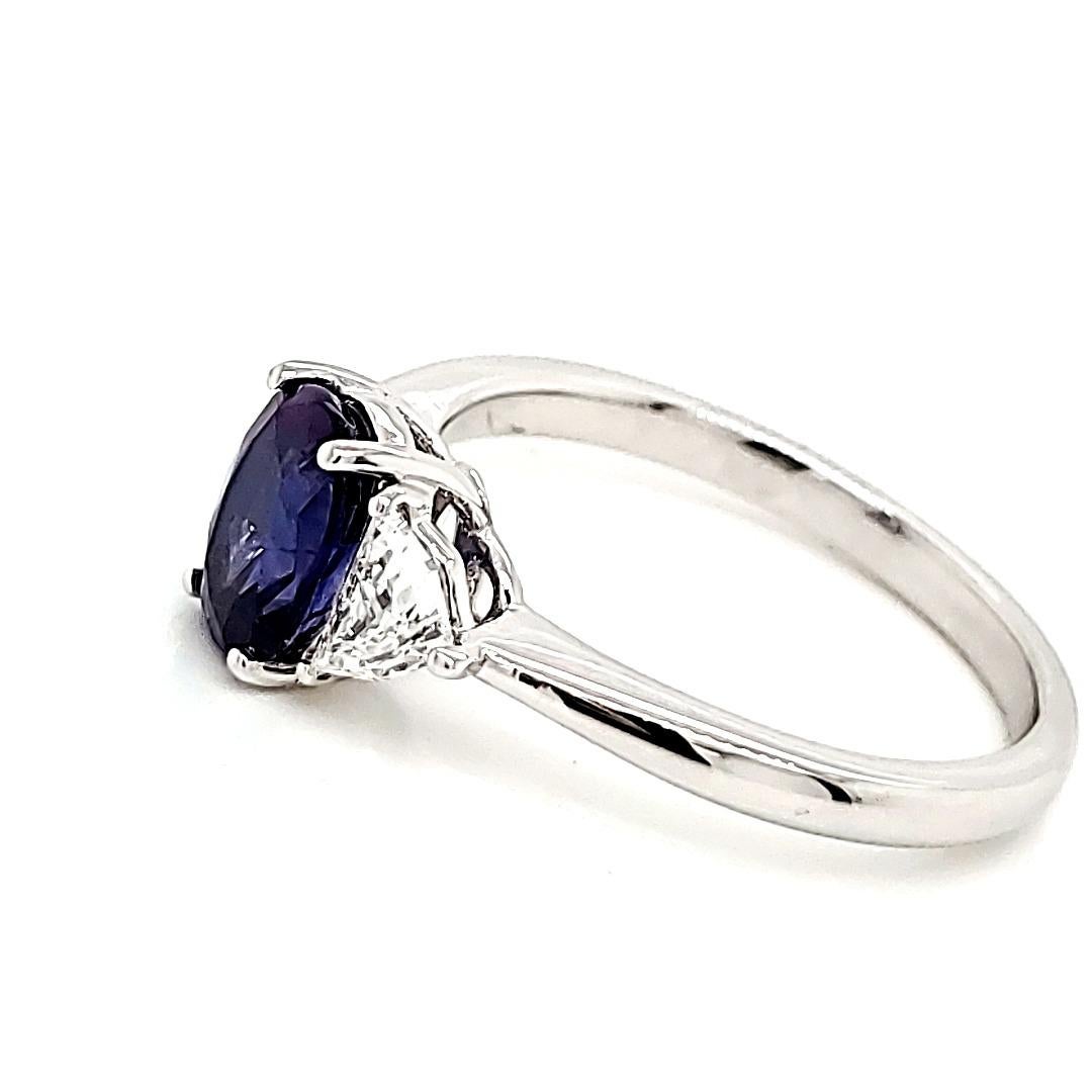 Oval Cut No Heat Change of Color GRS Sapphire Ring 'Violet to Purple' Carats 1.52 Ring For Sale