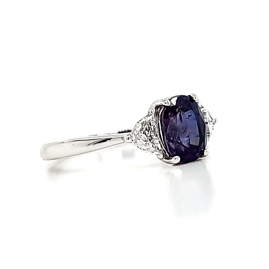No Heat Change of Color GRS Sapphire Ring 'Violet to Purple' Carats 1.52 Ring In New Condition For Sale In Hong Kong, HK