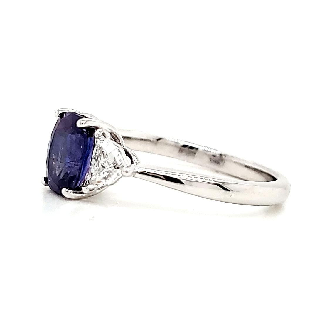 No Heat Change of Color GRS Sapphire Ring 'Violet to Purple' Carats 1.52 Ring For Sale 1