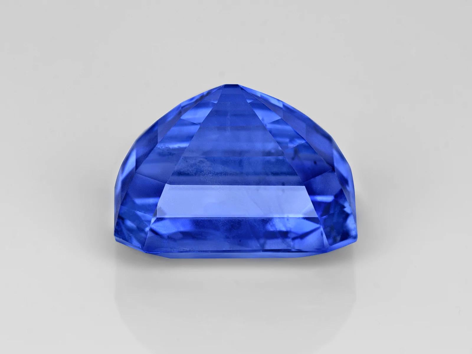 Modern No Heat GRS Switzerland Certified 9.12 Carat Sri-Lanka Emerald Cut Blue Sapphire For Sale